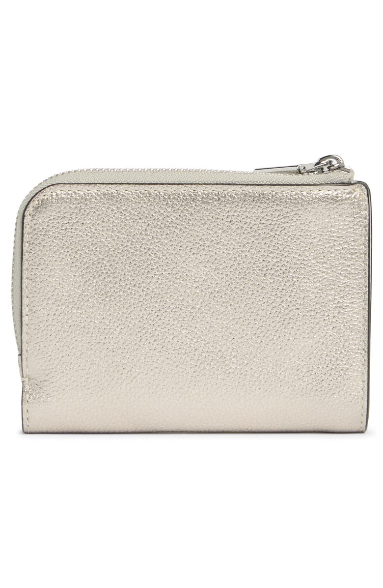 Kate Spade New York ava metallic zip bifold wallet, Alternate, color, Silver Multi