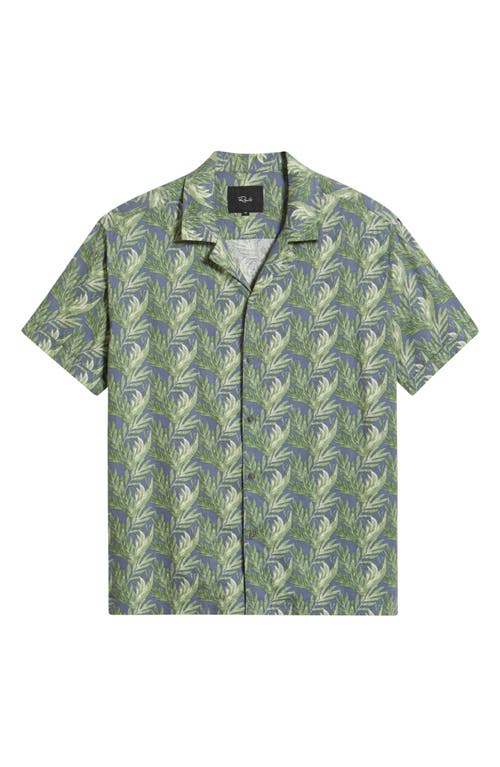 Rails Atlas Seaweed Print Linen Blend Camp Shirt