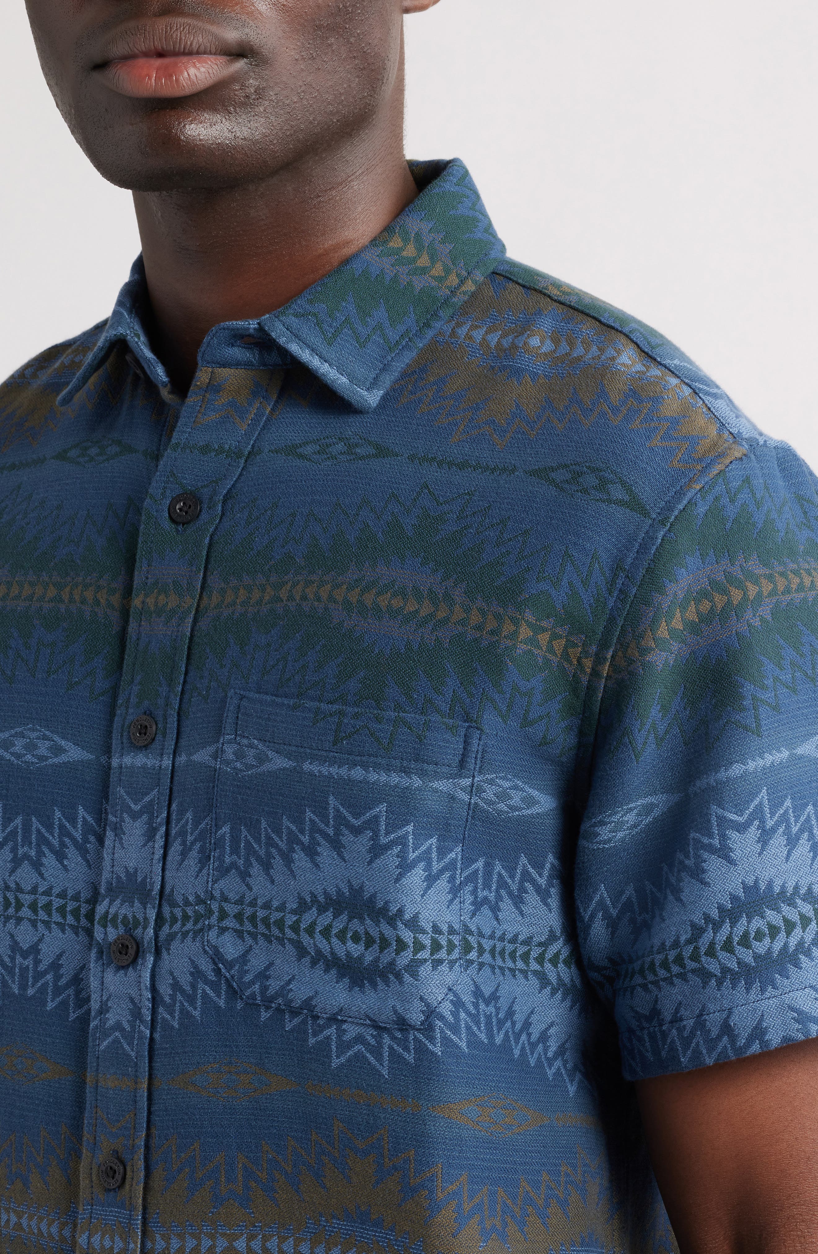 Gateway Print Short Sleeve Cotton Button-Up Shirt - image 4