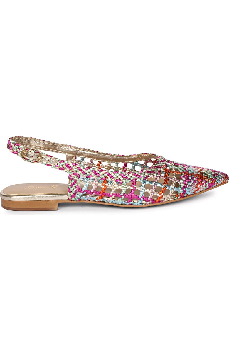 SAINT G Chayya Metallic Woven Slingback Flat, Main, color, Rainbow