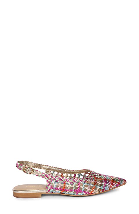 Chayya Metallic Woven Slingback Flat (Women)