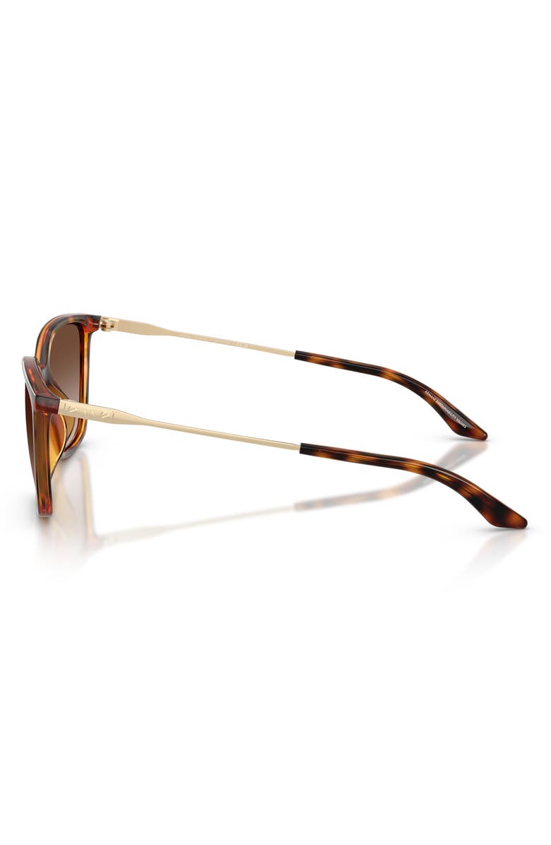 Armani Exchange 55mm Square Sunglasses, Alternate, color, Shiny Havana / Brown Gradient