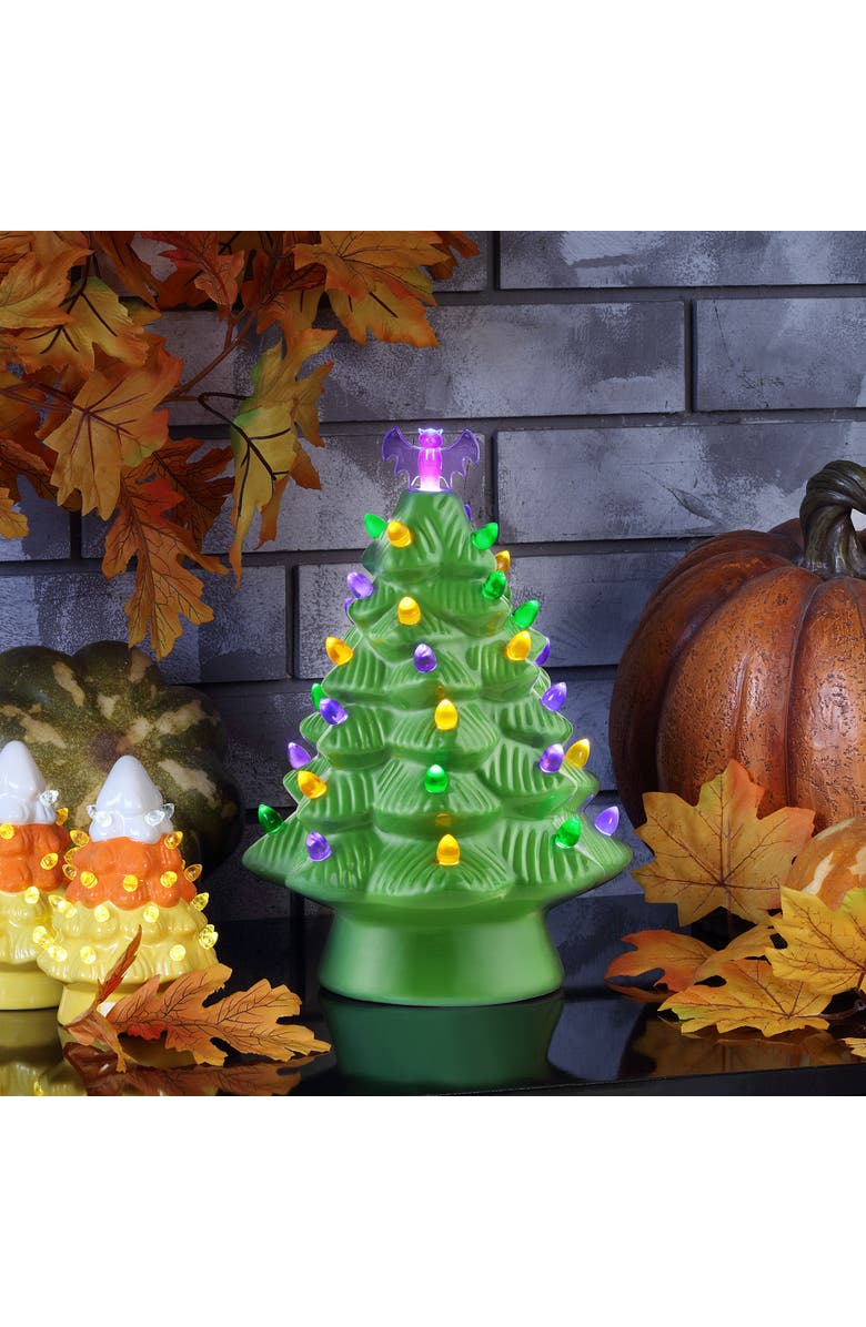 Mr. Halloween 12 in. Ceramic Halloween Tree - Green, Alternate, color, Green