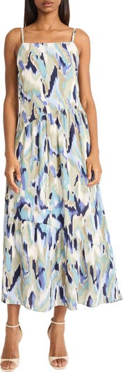 Square Neck Tiered Maxi Dress