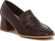 LONDON RAG Sutapa Penny Strap Flared Block Heel Loafer