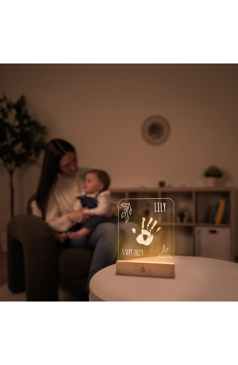 Petit Artichaut Illuminated Frame | Light-Up Handprint Keepsake with Name & Date | Newborn Gift, Alternate, color, Beige