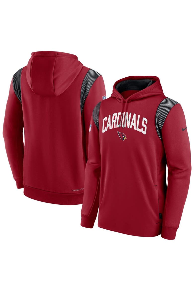 Men's Nike Cardinal Arizona Cardinals Sideline Athletic Stack Performance Pullover Hoodie, Main, color, Cardinal