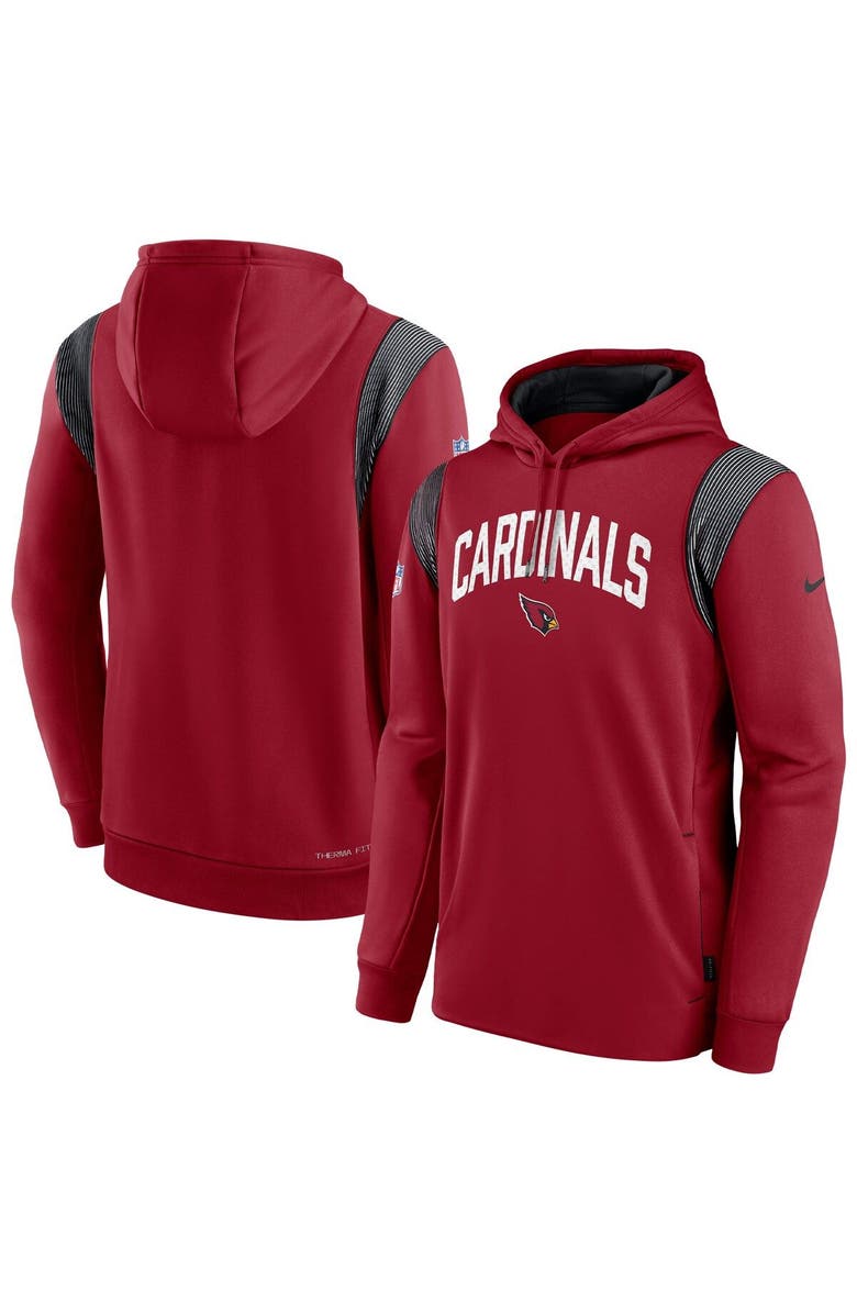 Nike Men's Nike Cardinal Arizona Cardinals Sideline Athletic Stack Performance Pullover Hoodie, Main, color, Cardinal