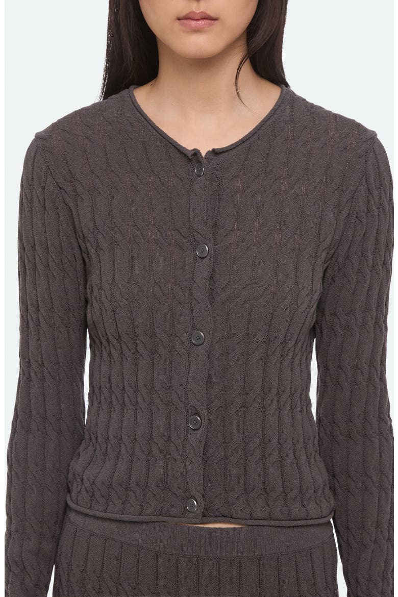 Cable Stitch Crop Cardigan, Main, color, GRAVEL