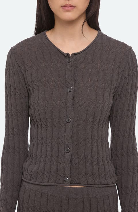 Cable Stitch Crop Cardigan