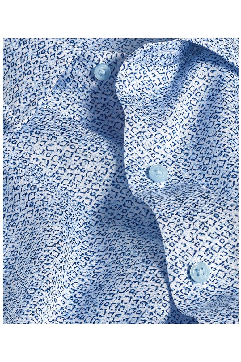 Abstract Print Lyocell Short Sleeve Shirt, Alternate, color, WHITE/ BLUE
