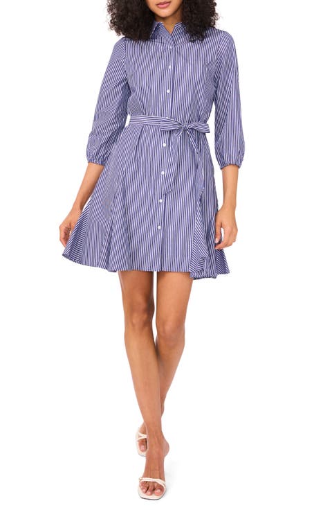 Stripe Belted Shirtdress