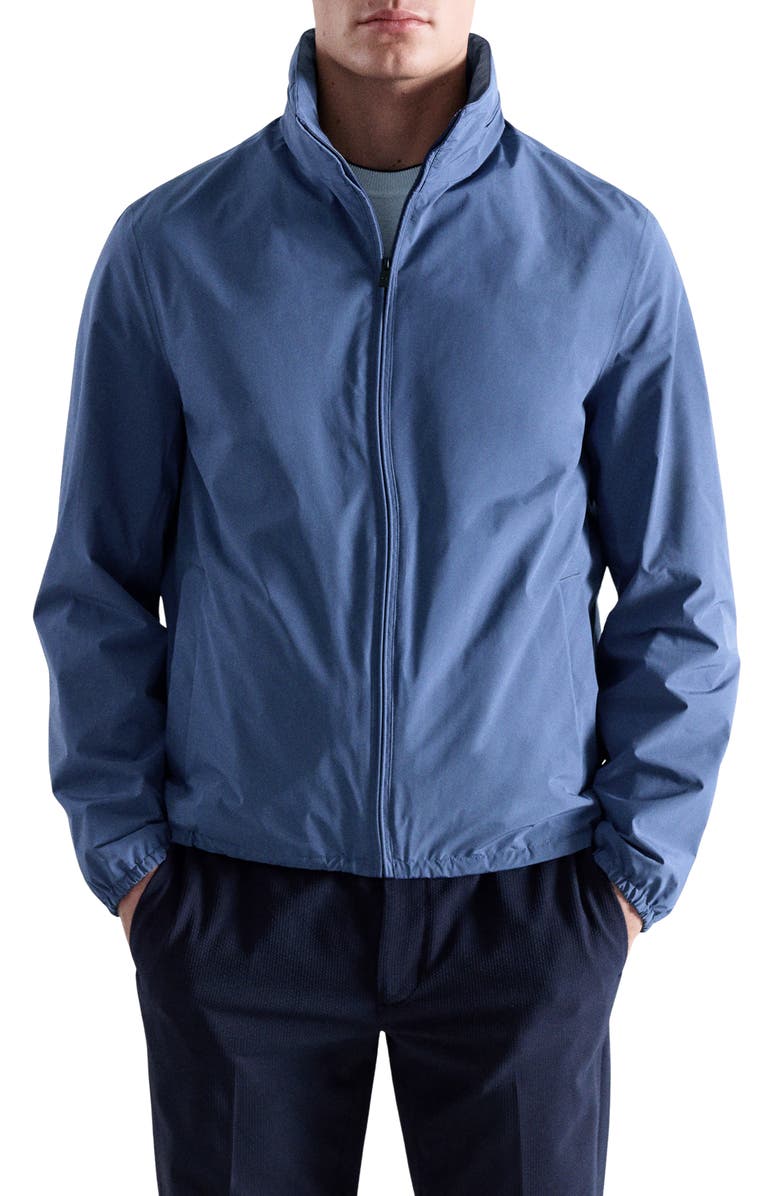 MANGO Waterproof Zip Front Jacket, Main, color, Vibrant Blue