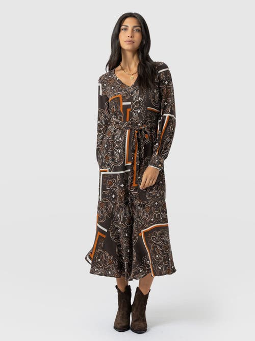 Saint And Sofia Saint + Sofia Allegra V-neck Dress In Brown