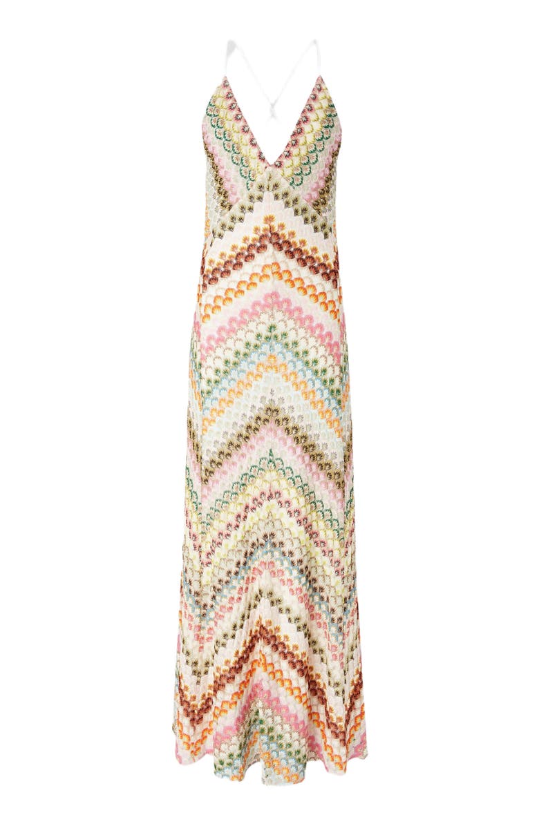 Missoni Long Viscose Dress With V-neck Lace And Zig Zag Pattern, Alternate, color, 