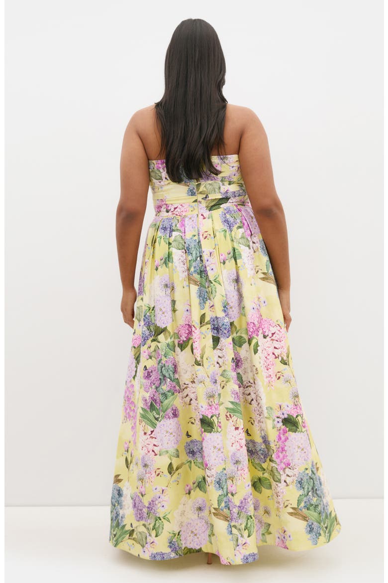 Rosalee Floral Maxi Dress, Alternate, color, LEMON HYDRANGEA