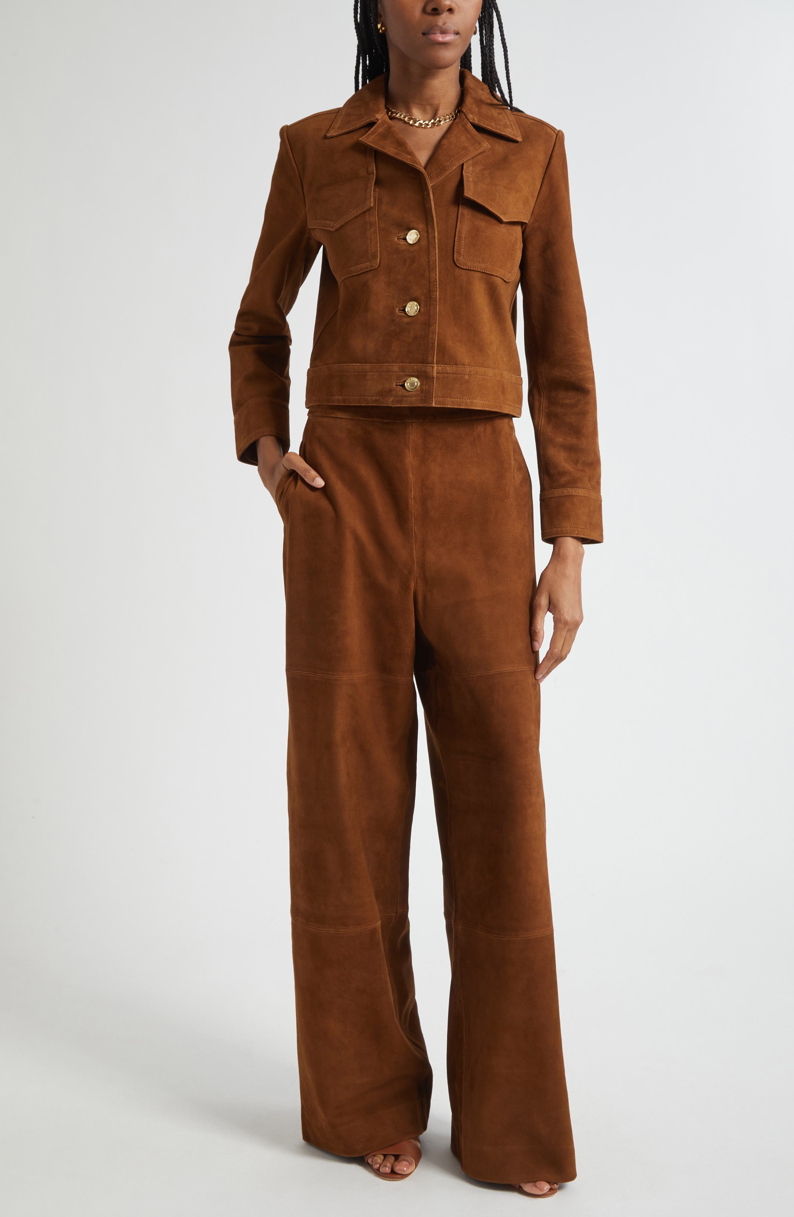 Suede Wide Leg Pants - image 2
