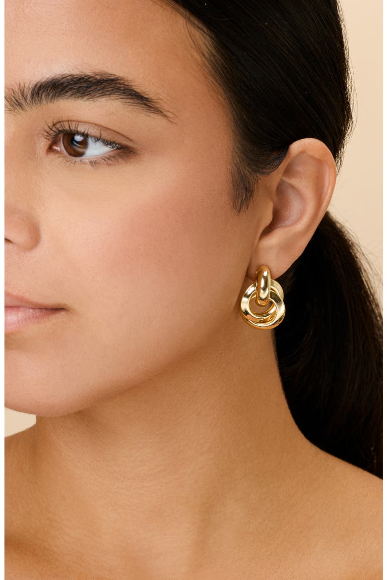 Ashton Layered Knocker Stud Earrings, Alternate, color, GOLD