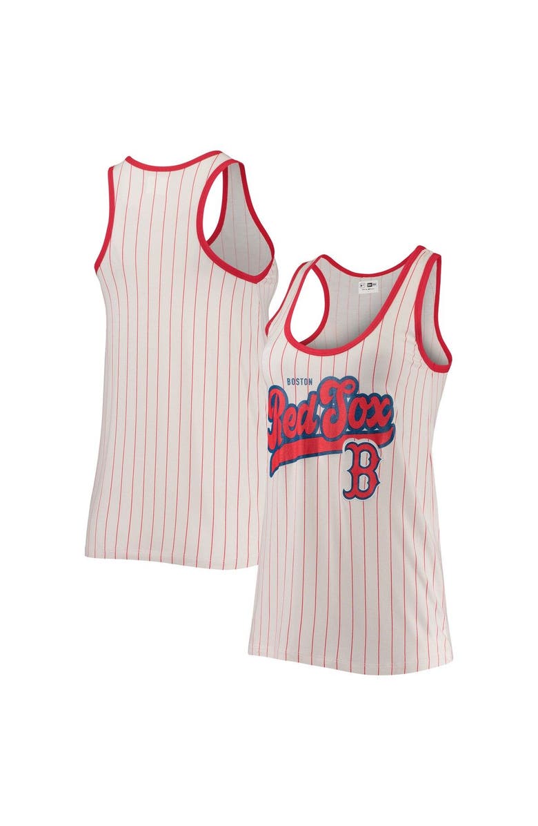New Era Women's New Era White/Red Boston Red Sox Pinstripe Scoop Neck Tank Top, Alternate, color, 