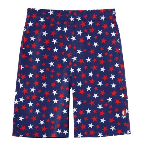 Boys Soft Stretch UPF 50+ Recycled Polyester Below-the-Knee Printed Swim Board Shorts (Toddler, Little Kid & Big Kid)