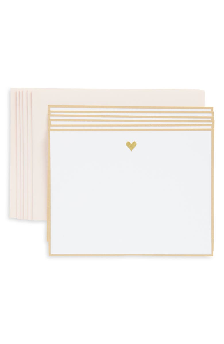 Sugar Paper Gold Heart Set of 6 Note Cards
Envelopes, Main, color, White