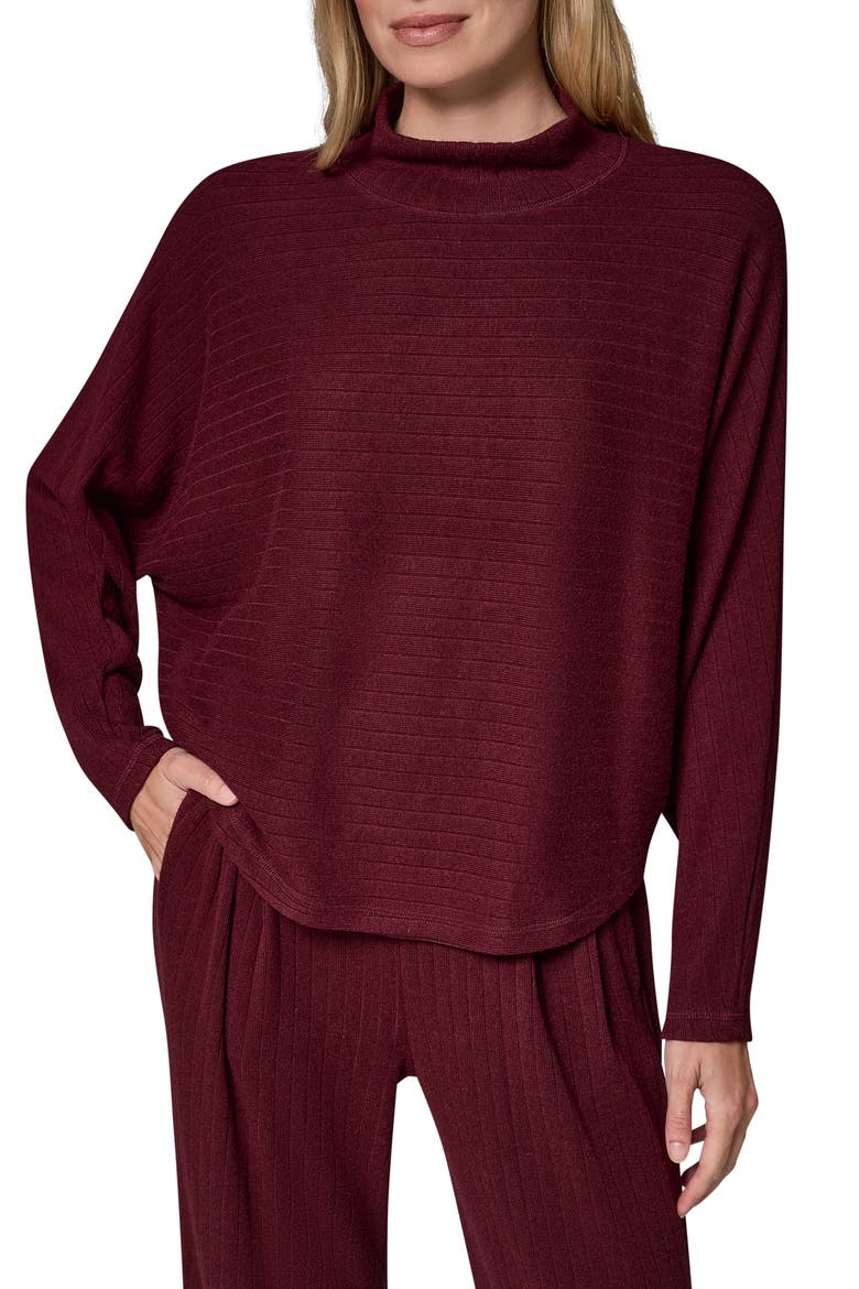 Brushed Rib Dolman Sleeve Top, Main, color, BLK CHERRY