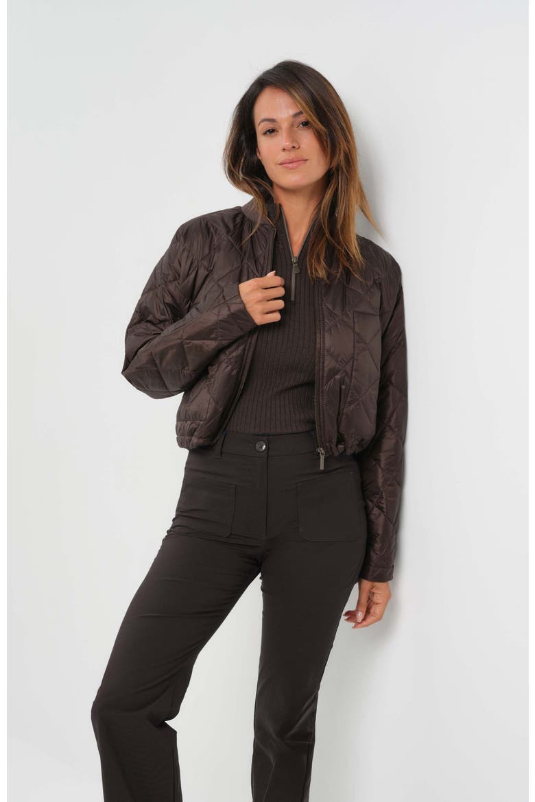 Kyoto Quilted Bomber Jacket, Alternate, color, Espresso