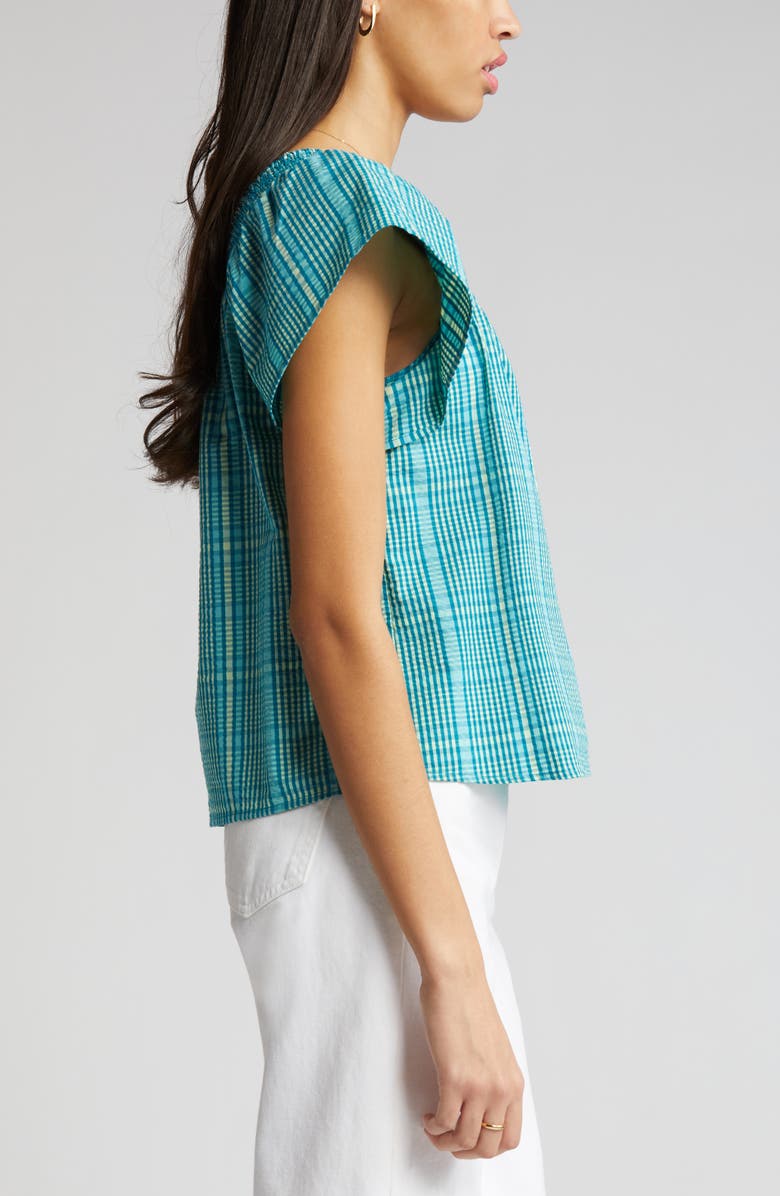 Rails Sonora Check Square Neck Cotton Blend Blouse, Alternate, color,