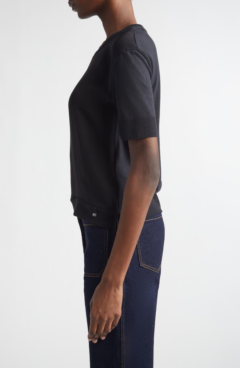 Herno Glam Knit Crewneck T-Shirt, Alternate, color, 9300 Black