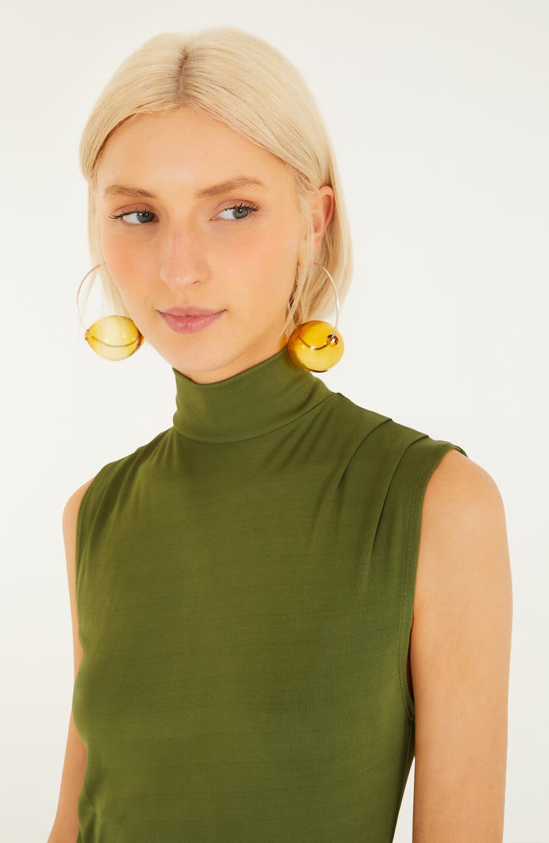 FARM Rio High Neck Cutout Maxi Dress, Alternate, color, Dark Green