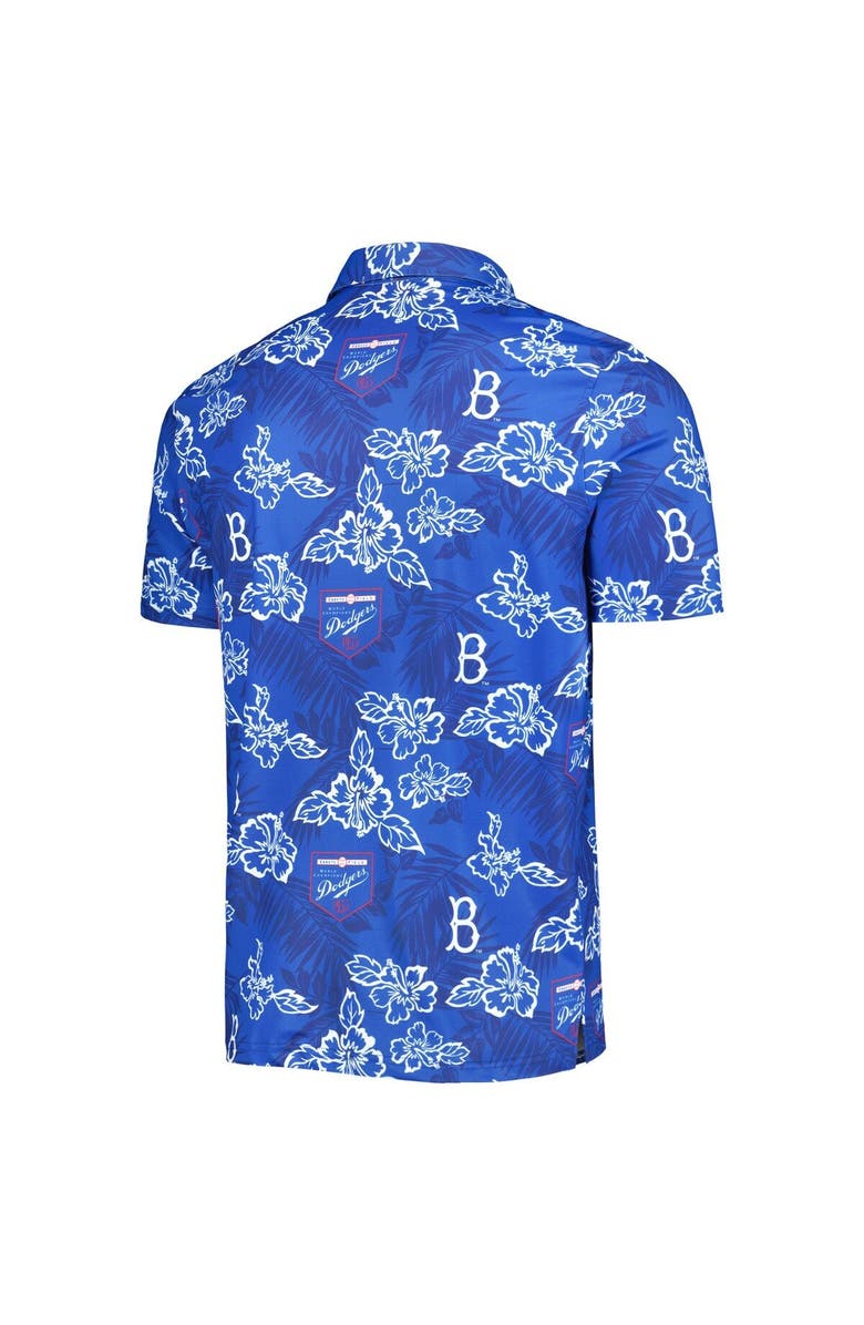 Reyn Spooner Men's Reyn Spooner Royal Brooklyn Dodgers Cooperstown Collection Puamana Print Polo, Alternate, color, Royal