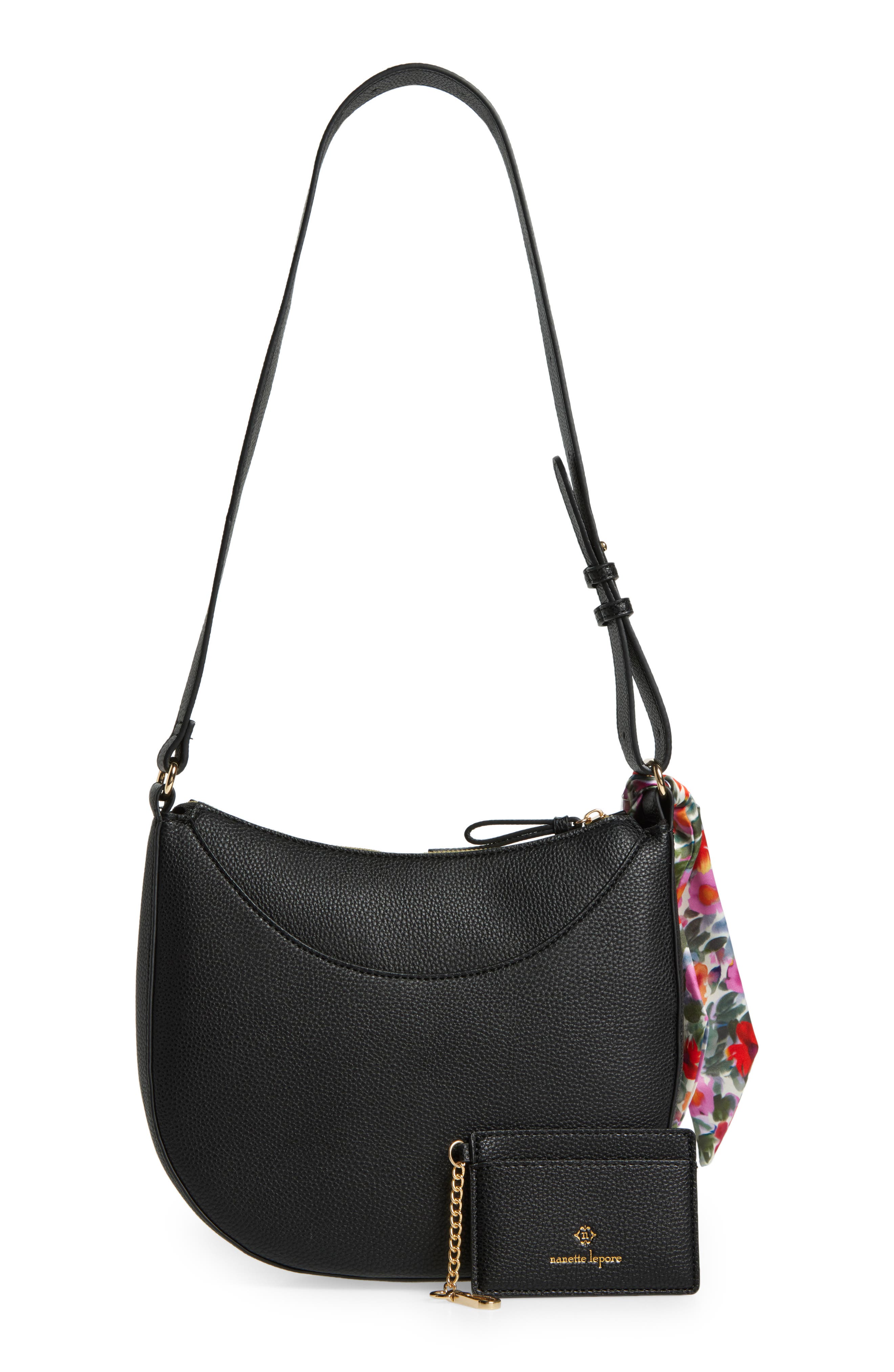 Nanette Lepore Scarf Crescent Shoulder Bag, Alternate, color, 