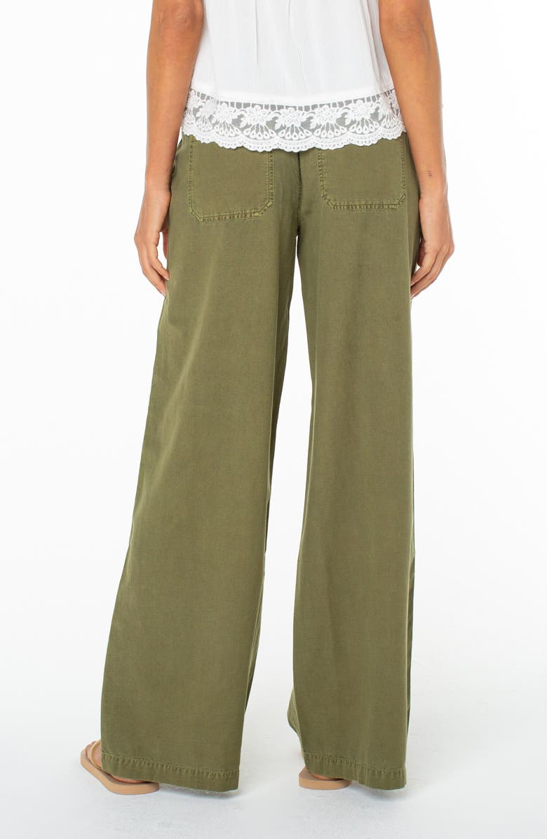 Roxy Paddle On Drawstring Cotton & Linen Pants, Alternate, color, Olive Branch