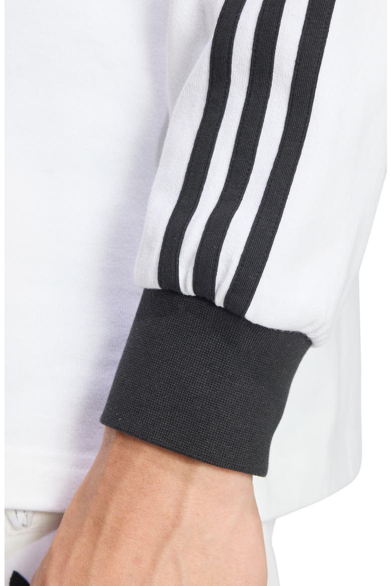 3-Stripes Long Sleeve Polo, Alternate, color, WHITE