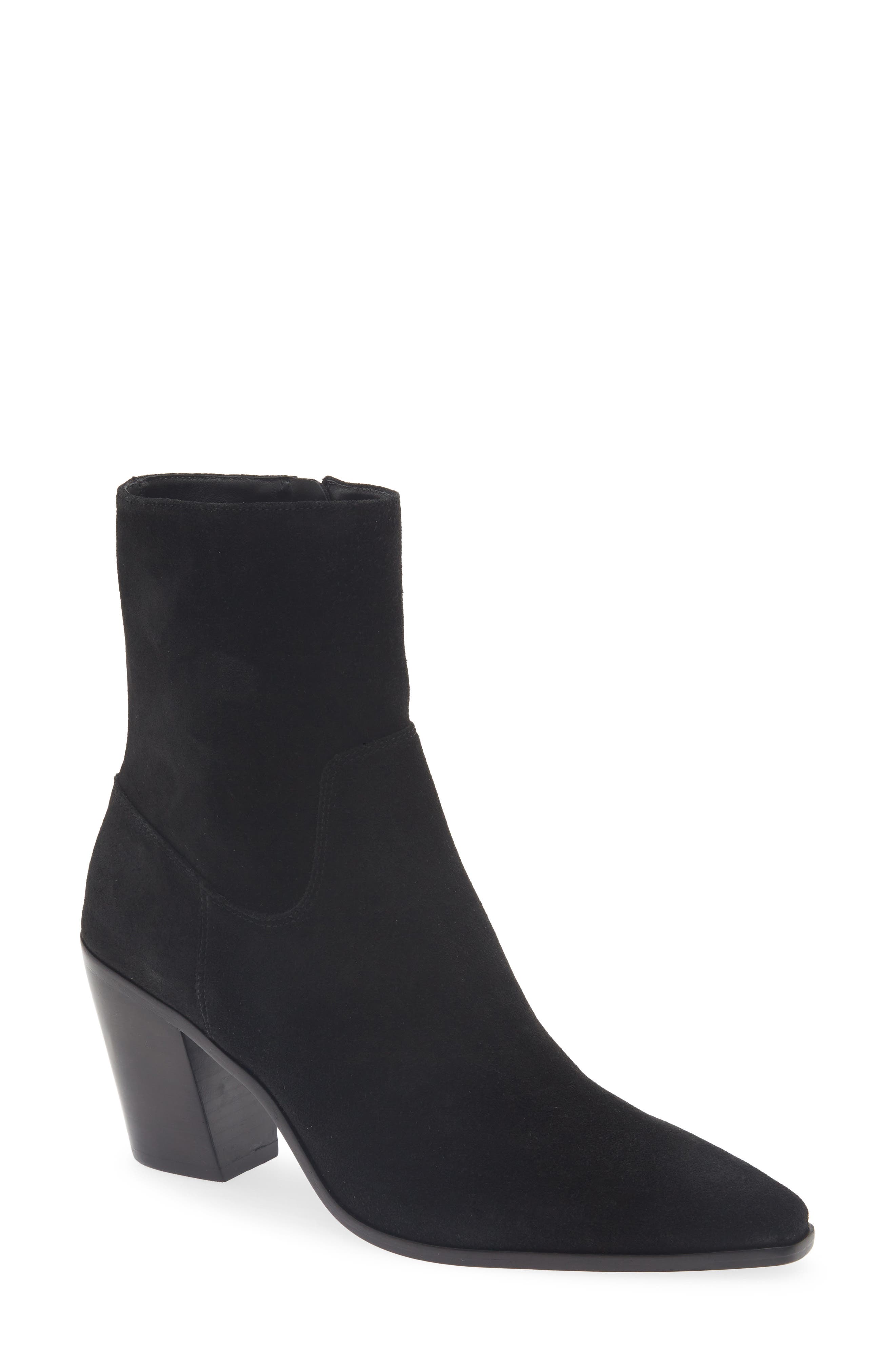 Dominique Bootie, Main, color, BLACK SUEDE