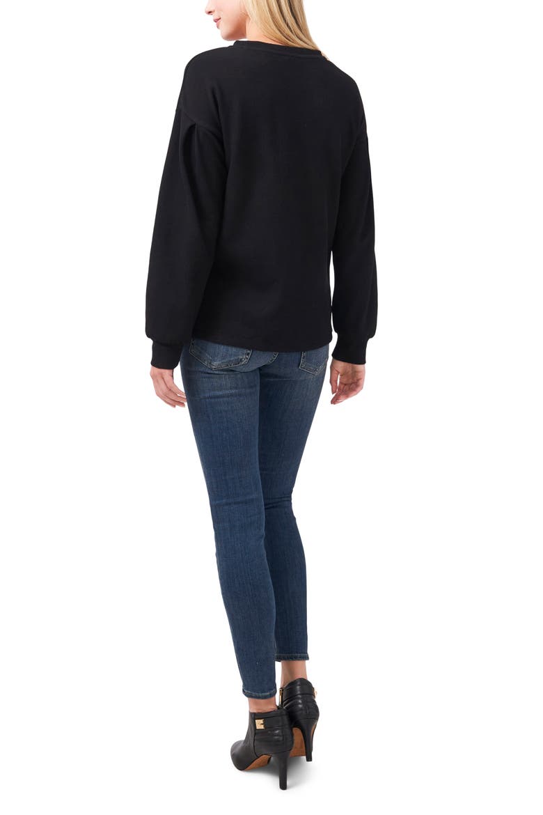 Pleat Rib Top, Alternate, color, RICH BLACK
