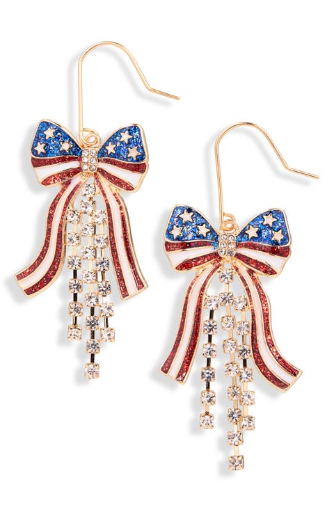 Americana Bow Drop Earrings