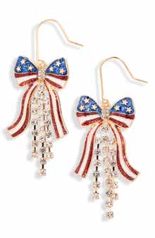 Leith Americana Bow Drop Earrings