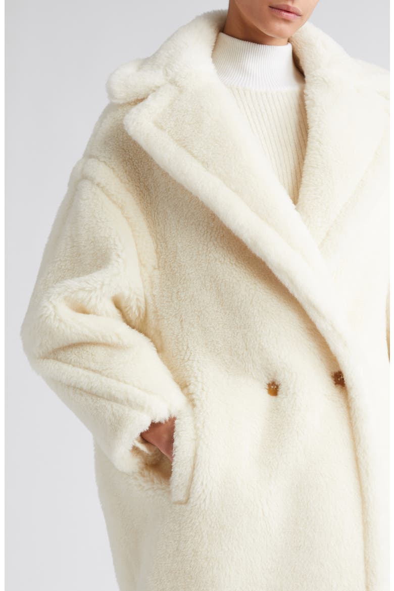 Tedgirl Oversize Double Breasted Alpaca Blend Coat, Alternate, color, WHITE