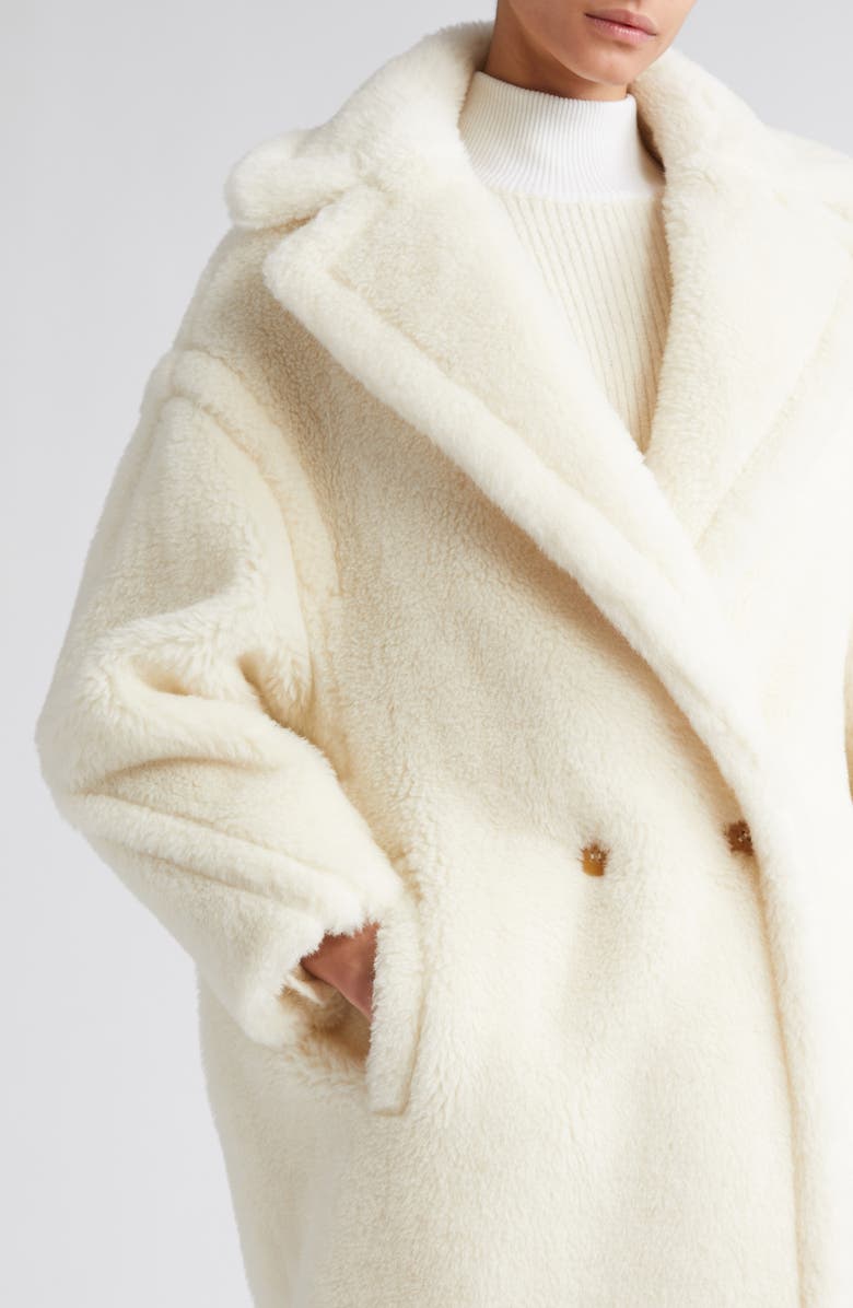 Max Mara Tedgirl Oversize Double Breasted Alpaca Blend Coat, Alternate, color, White