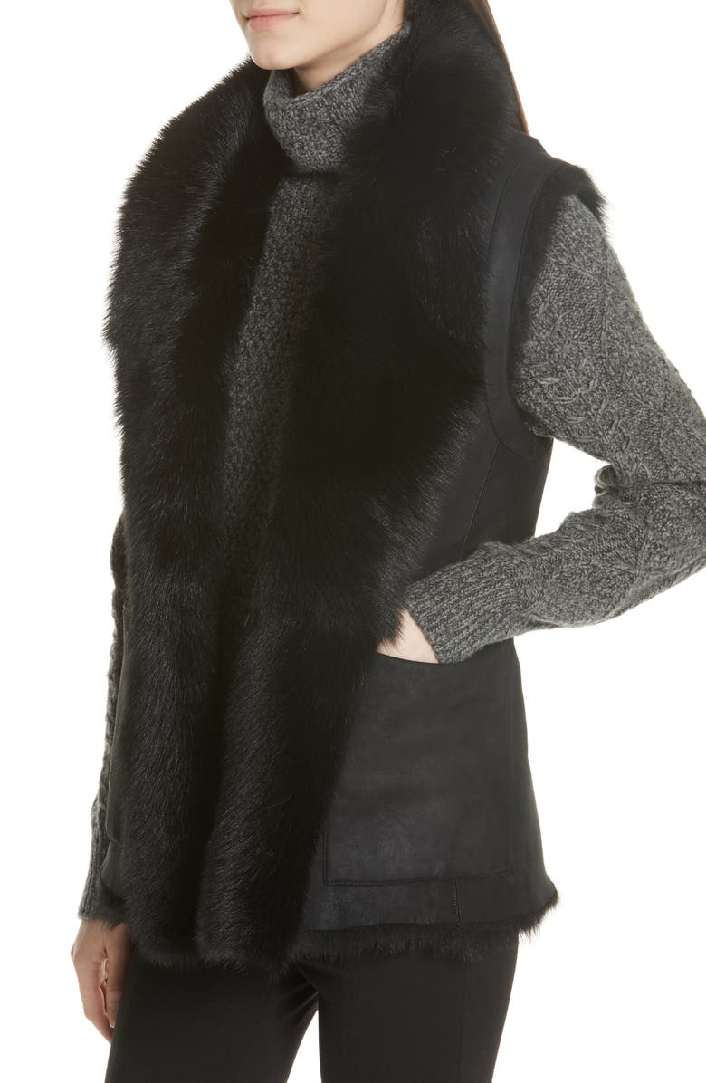Vince Genuine Toscana Shearling Vest, Alternate, color, 