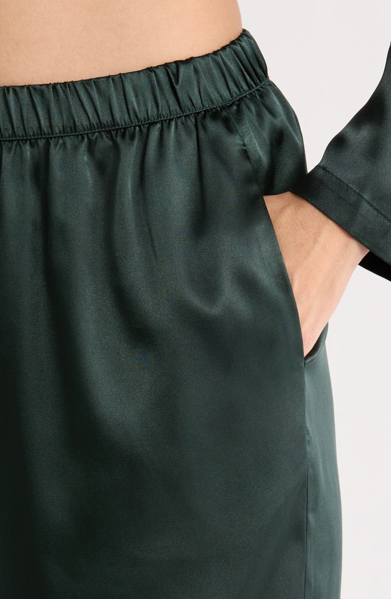 KILO BRAVA Satin Pajamas, Alternate, color, Forest Green