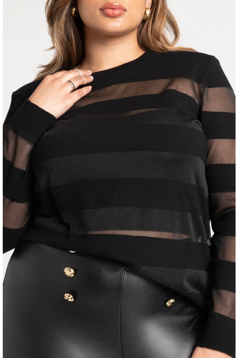 Twist Back Ribbed Sweater, Alternate, color, BLACK ONYX