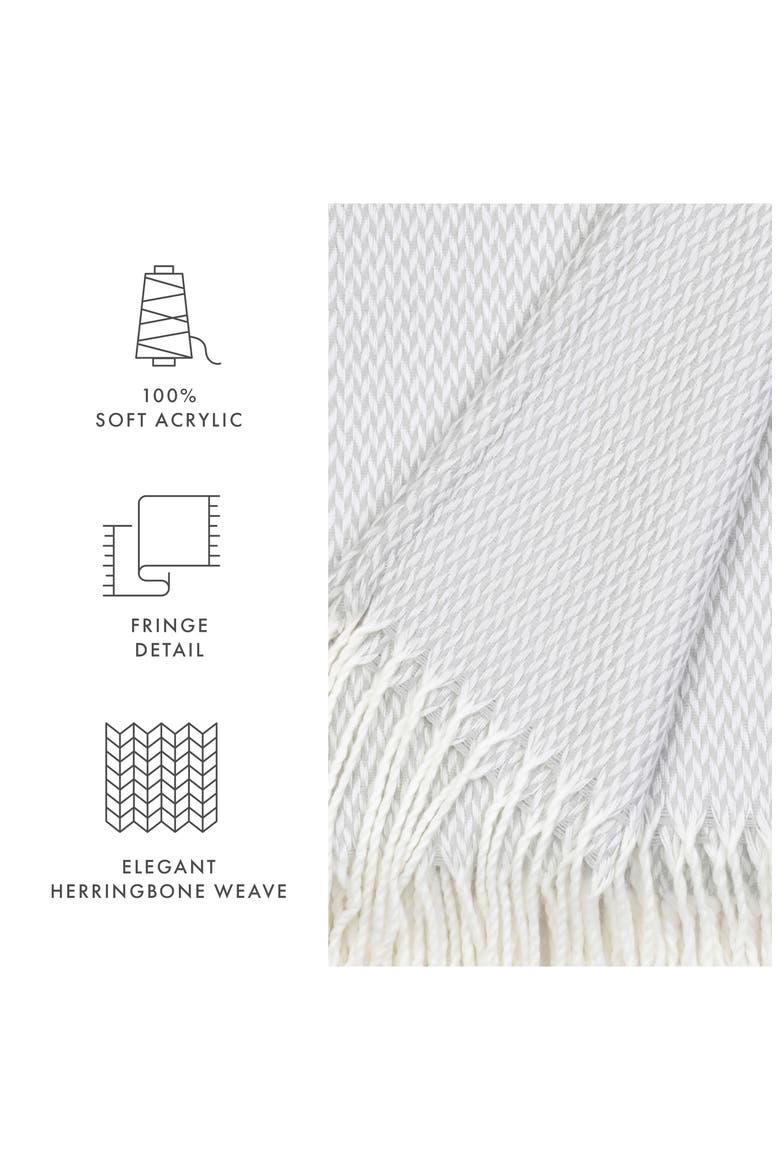 Herringbone Throw Blanket, Alternate, color, LIGHT GRAY