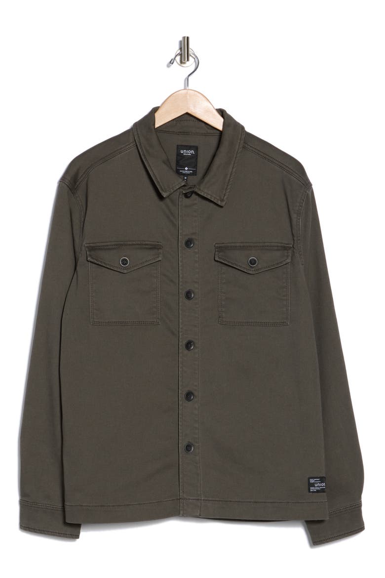 Lounge Twill Knit Shirt Jacket, Alternate, color, FLINT