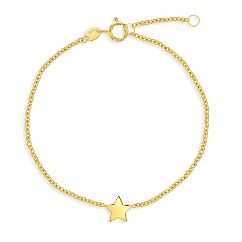 In Season Jewelry 14k Polished Star Bracelet in Gold at Nordstrom, Size 6.5