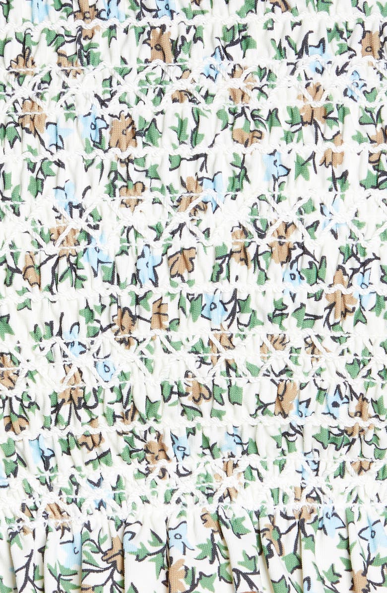 Tory Burch Costa Smocked Bandeau Bikini Top, Alternate, color, 