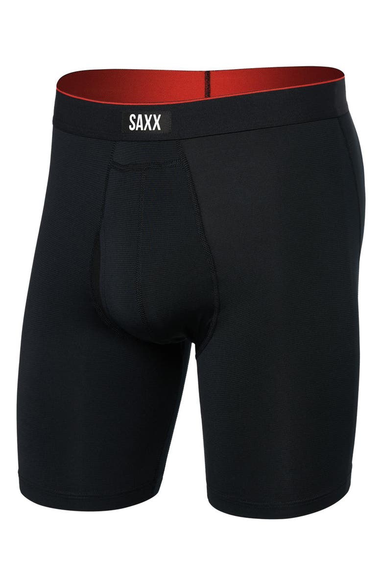 SAXX Multi-Sport Mesh Performance Long Boxer Briefs, Alternate, color, Black