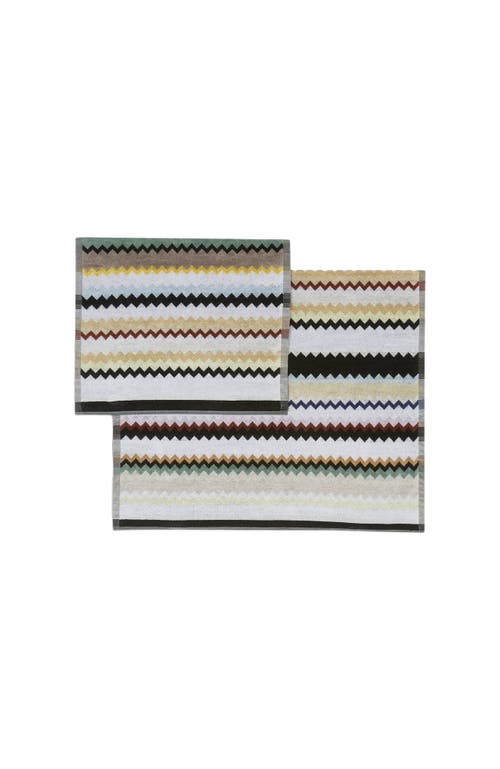 Missoni Home 2-piece Curt Bath Towel Set In Chevron Cotton Terry In Black