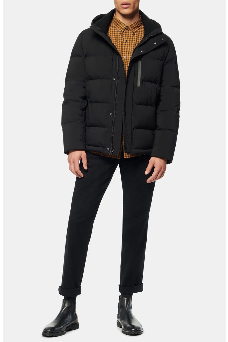 Tambos Quilted Down Coat, Alternate, color, BLACK